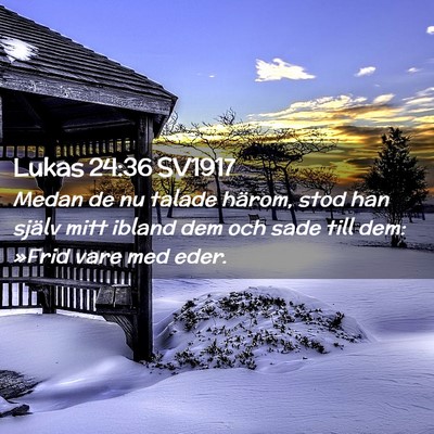 Picture 02 - Lukas 24:36 SV1917 - Medan de nu talade härom, stod han själv mitt - Bible Verse Picture