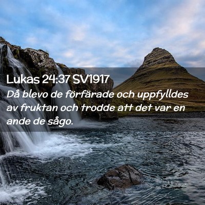 Picture 02 - Lukas 24:37 SV1917 - Då blevo de förfärade och uppfylldes av - Bible Verse Picture