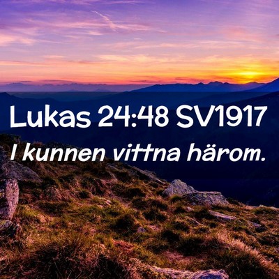 Picture 02 - Lukas 24:48 SV1917 - I kunnen vittna - Bible Verse Picture