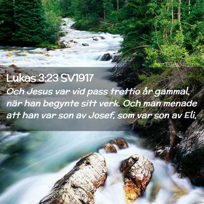 Picture 02 - Lukas 3:23 SV1917 - Och Jesus var vid pass trettio år gammal, när - Bible Verse Picture