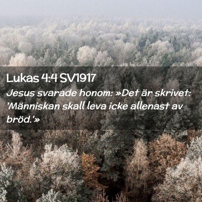 Picture 02 - Lukas 4:4 SV1917 - Jesus svarade honom: »Det är skrivet: - Bible Verse Picture