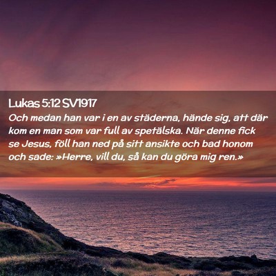 Picture 02 - Lukas 5:12 SV1917 - Och medan han var i en av städerna, hände sig, - Bible Verse Picture