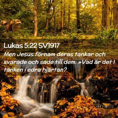 Picture 02 - Lukas 5:22 SV1917 - Men Jesus förnam deras tankar och svarade och - Bible Verse Picture