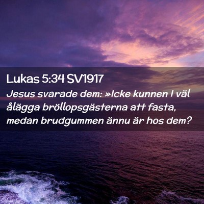 Picture 02 - Lukas 5:34 SV1917 - Jesus svarade dem: »Icke kunnen I väl ålägga - Bible Verse Picture