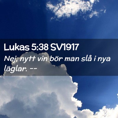 Picture 02 - Lukas 5:38 SV1917 - Nej, nytt vin bör man slå i nya läglar. - Bible Verse Picture