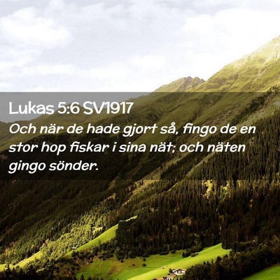 Picture 02 - Lukas 5:6 SV1917 - Och när de hade gjort så, fingo de en stor hop - Bible Verse Picture