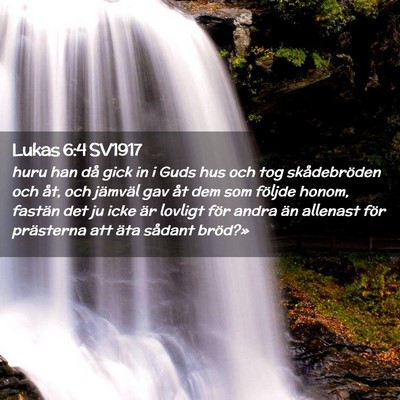 Picture 02 - Lukas 6:4 SV1917 - huru han då gick in i Guds hus och tog - Bible Verse Picture
