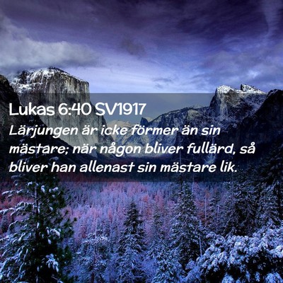 Picture 02 - Lukas 6:40 SV1917 - Lärjungen är icke förmer än sin mästare; - Bible Verse Picture