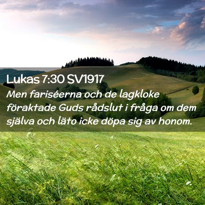 Picture 02 - Lukas 7:30 SV1917 - Men fariséerna och de lagkloke föraktade Guds - Bible Verse Picture