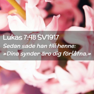 Picture 02 - Lukas 7:48 SV1917 - Sedan sade han till henne: »Dina synder äro dig - Bible Verse Picture