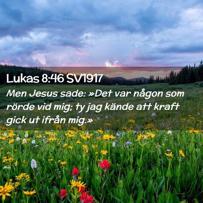 Picture 02 - Lukas 8:46 SV1917 - Men Jesus sade: »Det var någon som rörde vid - Bible Verse Picture