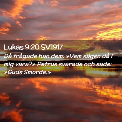 Picture 02 - Lukas 9:20 SV1917 - Då frågade han dem: »Vem sägen då I mig - Bible Verse Picture