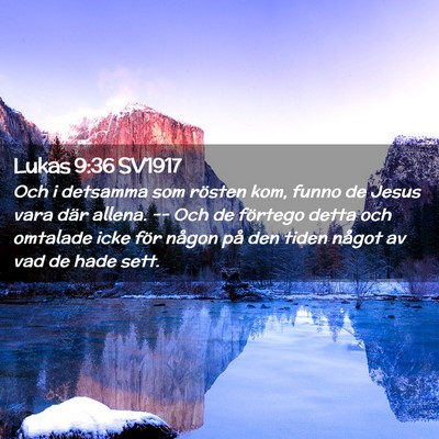 Picture 02 - Lukas 9:36 SV1917 - Och i detsamma som rösten kom, funno de Jesus - Bible Verse Picture