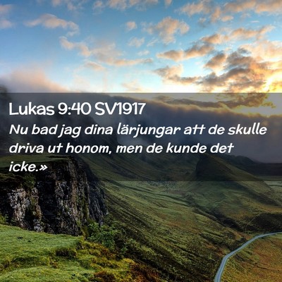 Picture 02 - Lukas 9:40 SV1917 - Nu bad jag dina lärjungar att de skulle driva ut - Bible Verse Picture