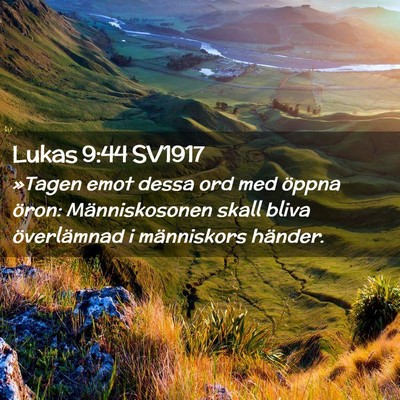 Picture 02 - Lukas 9:44 SV1917 - »Tagen emot dessa ord med öppna öron: - Bible Verse Picture