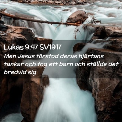 Picture 02 - Lukas 9:47 SV1917 - Men Jesus förstod deras hjärtans tankar och tog - Bible Verse Picture