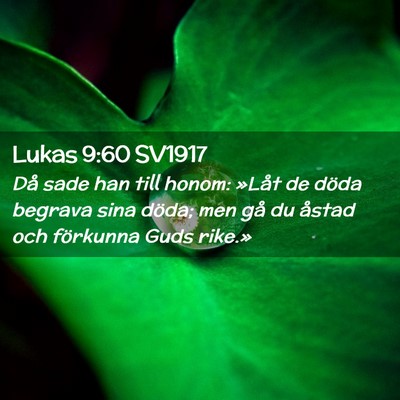 Picture 02 - Lukas 9:60 SV1917 - Då sade han till honom: »Låt de döda begrava - Bible Verse Picture