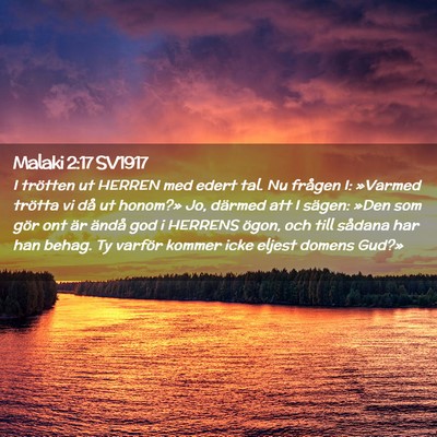 Picture 02 - Malaki 2:17 SV1917 - I trötten ut HERREN med edert tal. Nu frågen I: - Bible Verse Picture