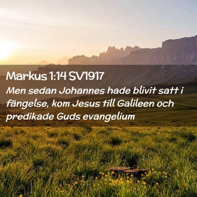 Picture 02 - Markus 1:14 SV1917 - Men sedan Johannes hade blivit satt i fängelse, - Bible Verse Picture