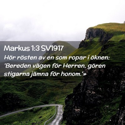 Picture 02 - Markus 1:3 SV1917 - Hör rösten av en som ropar i öknen: 'Bereden - Bible Verse Picture