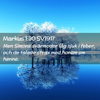Picture 02 - Markus 1:30 SV1917 - Men Simons svärmoder låg sjuk i feber, och de - Bible Verse Picture