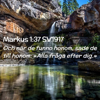 Picture 02 - Markus 1:37 SV1917 - Och när de funno honom, sade de till honom: - Bible Verse Picture