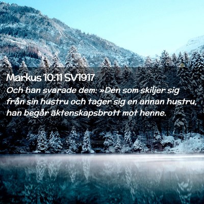 Picture 02 - Markus 10:11 SV1917 - Och han svarade dem: »Den som skiljer sig från - Bible Verse Picture
