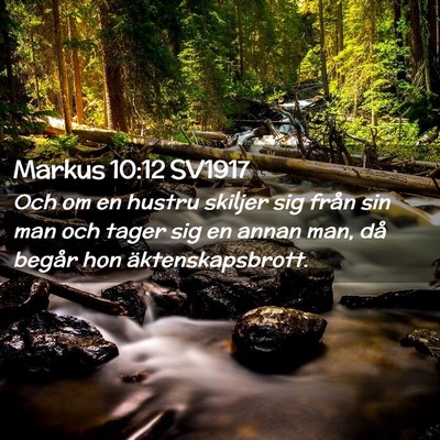 Picture 02 - Markus 10:12 SV1917 - Och om en hustru skiljer sig från sin man och - Bible Verse Picture