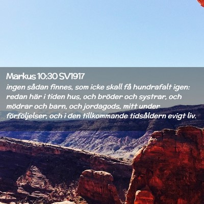 Picture 02 - Markus 10:30 SV1917 - ingen sådan finnes, som icke skall få - Bible Verse Picture