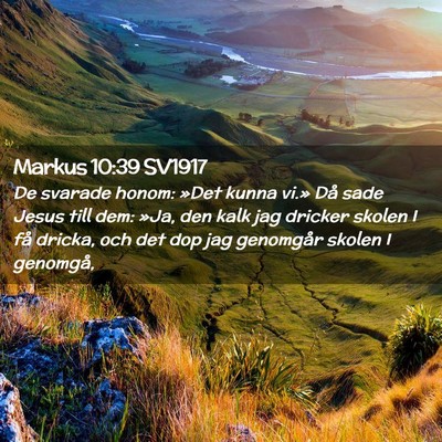 Picture 02 - Markus 10:39 SV1917 - De svarade honom: »Det kunna vi.» Då sade - Bible Verse Picture