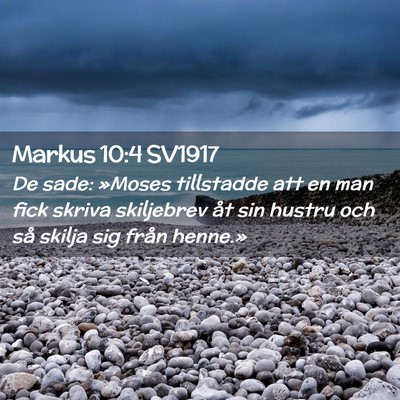 Picture 02 - Markus 10:4 SV1917 - De sade: »Moses tillstadde att en man fick - Bible Verse Picture