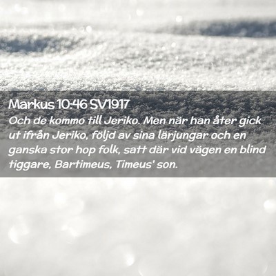 Picture 02 - Markus 10:46 SV1917 - Och de kommo till Jeriko. Men när han åter gick - Bible Verse Picture