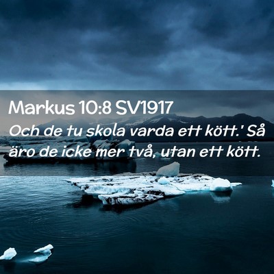 Picture 02 - Markus 10:8 SV1917 - Och de tu skola varda ett kött.' Så äro de - Bible Verse Picture
