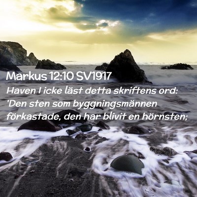 Picture 02 - Markus 12:10 SV1917 - Haven I icke läst detta skriftens ord: 'Den sten - Bible Verse Picture