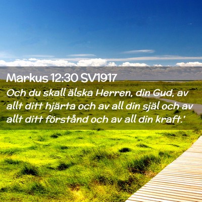 Picture 02 - Markus 12:30 SV1917 - Och du skall älska Herren, din Gud, av allt ditt - Bible Verse Picture