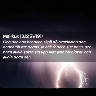 Picture 02 - Markus 13:12 SV1917 - Och den ene brodern skall då överlämna den - Bible Verse Picture