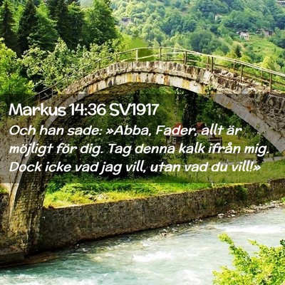 Picture 02 - Markus 14:36 SV1917 - Och han sade: »Abba, Fader, allt är möjligt - Bible Verse Picture
