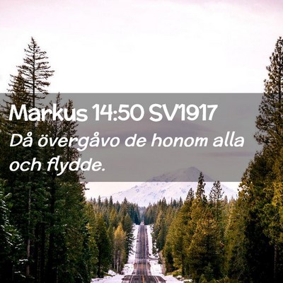 Picture 02 - Markus 14:50 SV1917 - Då övergåvo de honom alla och - Bible Verse Picture