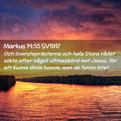 Picture 02 - Markus 14:55 SV1917 - Och översteprästerna och hela Stora rådet - Bible Verse Picture