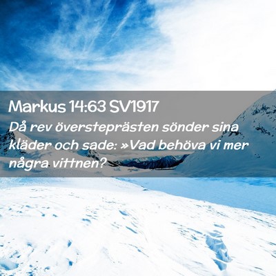 Picture 02 - Markus 14:63 SV1917 - Då rev översteprästen sönder sina kläder och - Bible Verse Picture
