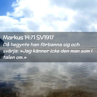 Picture 02 - Markus 14:71 SV1917 - Då begynte han förbanna sig och svärja: »Jag - Bible Verse Picture