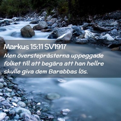 Picture 02 - Markus 15:11 SV1917 - Men översteprästerna uppeggade folket till att - Bible Verse Picture