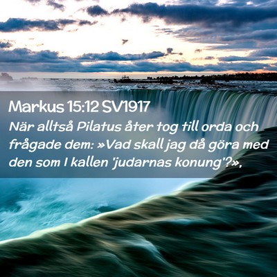 Picture 02 - Markus 15:12 SV1917 - När alltså Pilatus åter tog till orda och - Bible Verse Picture