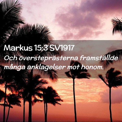 Picture 02 - Markus 15:3 SV1917 - Och översteprästerna framställde många - Bible Verse Picture