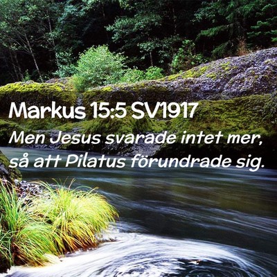 Picture 02 - Markus 15:5 SV1917 - Men Jesus svarade intet mer, så att Pilatus - Bible Verse Picture