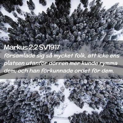 Picture 02 - Markus 2:2 SV1917 - församlade sig så mycket folk, att icke ens - Bible Verse Picture