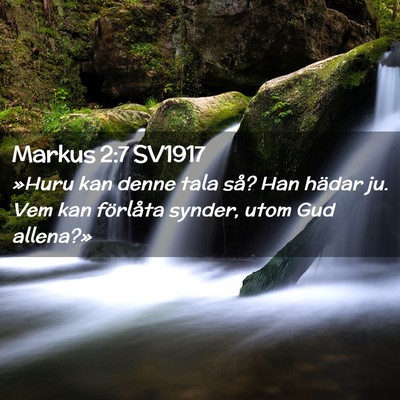 Picture 02 - Markus 2:7 SV1917 - »Huru kan denne tala så? Han hädar ju. Vem kan - Bible Verse Picture