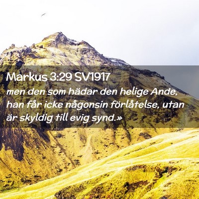 Picture 02 - Markus 3:29 SV1917 - men den som hädar den helige Ande, han får icke - Bible Verse Picture