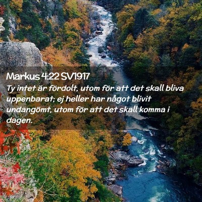 Picture 02 - Markus 4:22 SV1917 - Ty intet är fördolt, utom för att det skall - Bible Verse Picture
