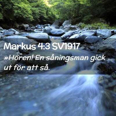 Picture 02 - Markus 4:3 SV1917 - »Hören! En såningsman gick ut för att - Bible Verse Picture